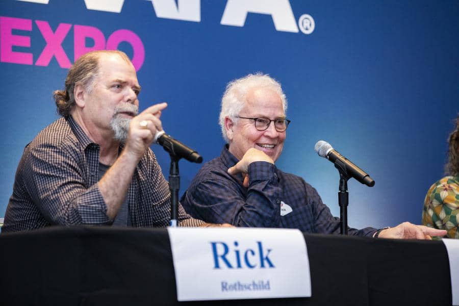 Rick Rothschild and Bob Weis on stage.