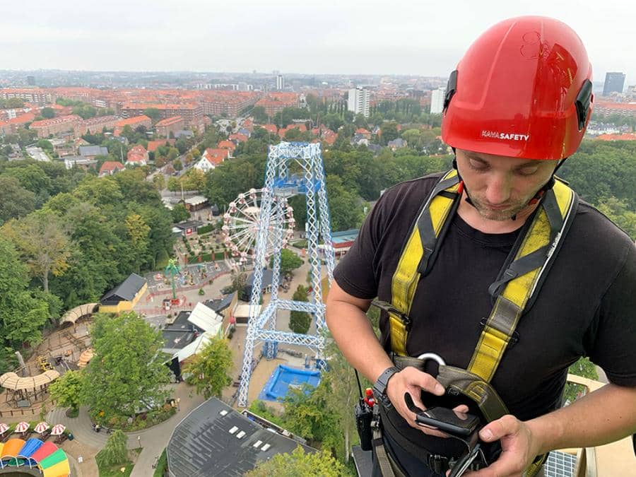 worker on attraction 