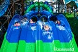 Riders embark on a ride down a slide at Noah's Ark water park.