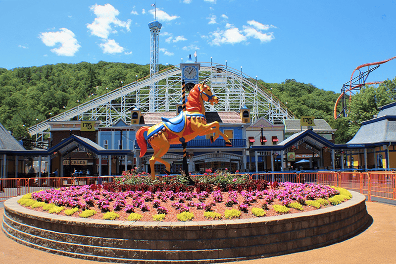 Colorful Horse at Lake Compounce Main Entrance 