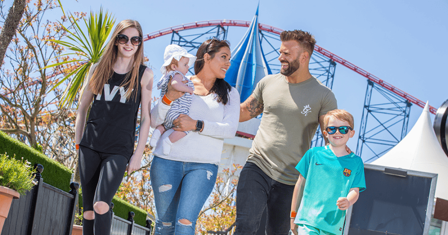 Family at Black Pool Pleasure Beach 