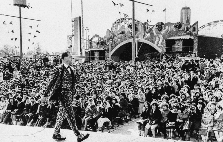 Cousin Brucie on stage at Palisades Amusement Park