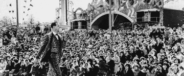 Cousin Brucie on stage at Palisades Amusement Park