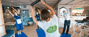 Europa-Park employees do yoga 