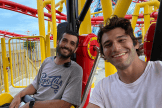 Vourderis Brothers on new roller coaster at Deno's Wonder Wheel Park 