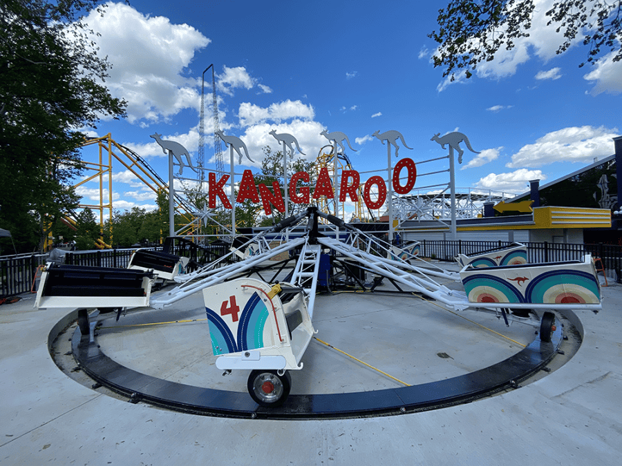 Kangaroo ride of spinning vehicles